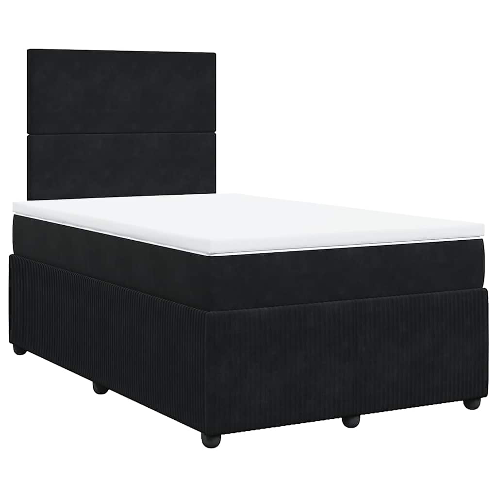 Krevet box spring s madracem crni 120 x 190 cm baršunasti