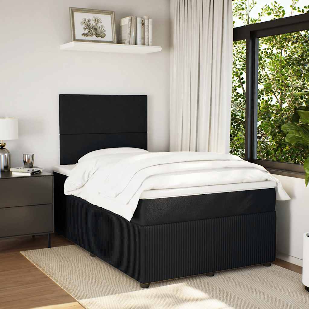 Krevet box spring s madracem crni 120 x 190 cm baršunasti