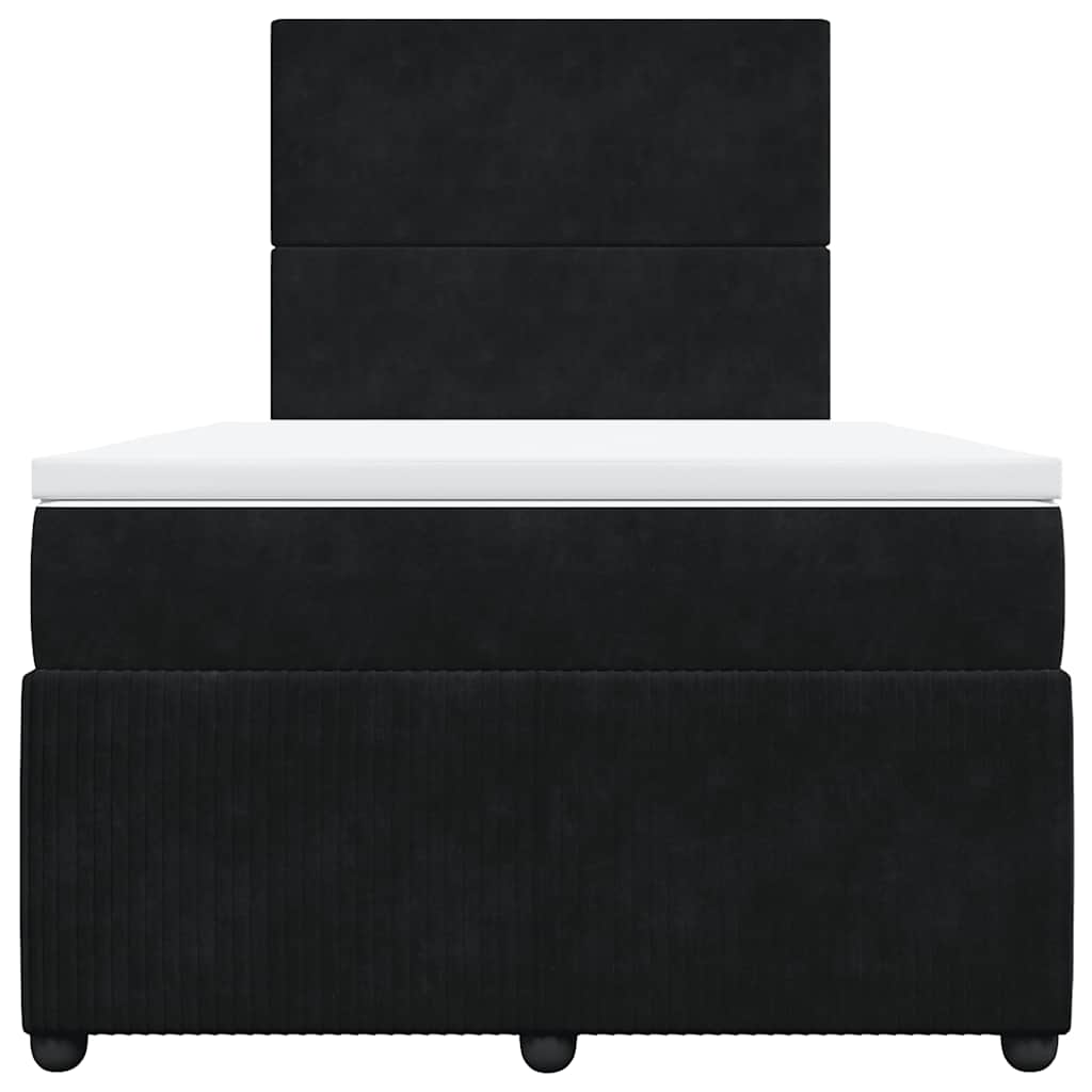 Krevet box spring s madracem crni 120 x 190 cm baršunasti