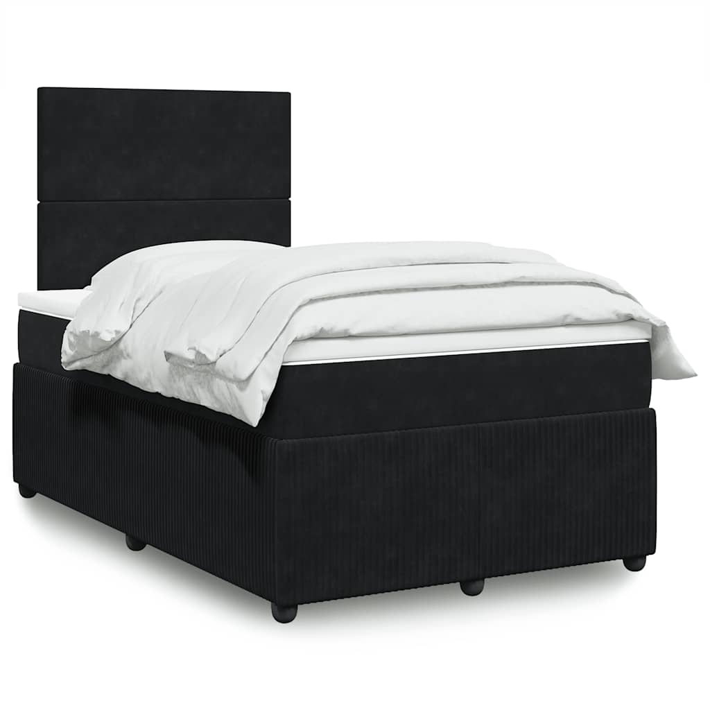 Krevet box spring s madracem crni 120 x 190 cm baršunasti