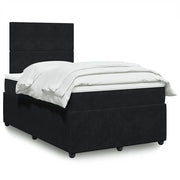 Krevet box spring s madracem crni 120 x 190 cm baršunasti