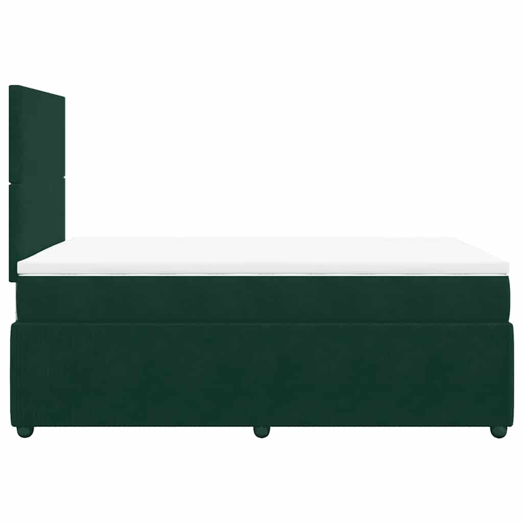 Krevet box spring s madracem tamnozeleni 120x190 cm baršunasti