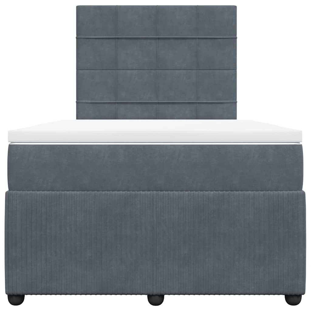 Krevet box spring s madracem tamnosivi 120 x 190 cm baršun