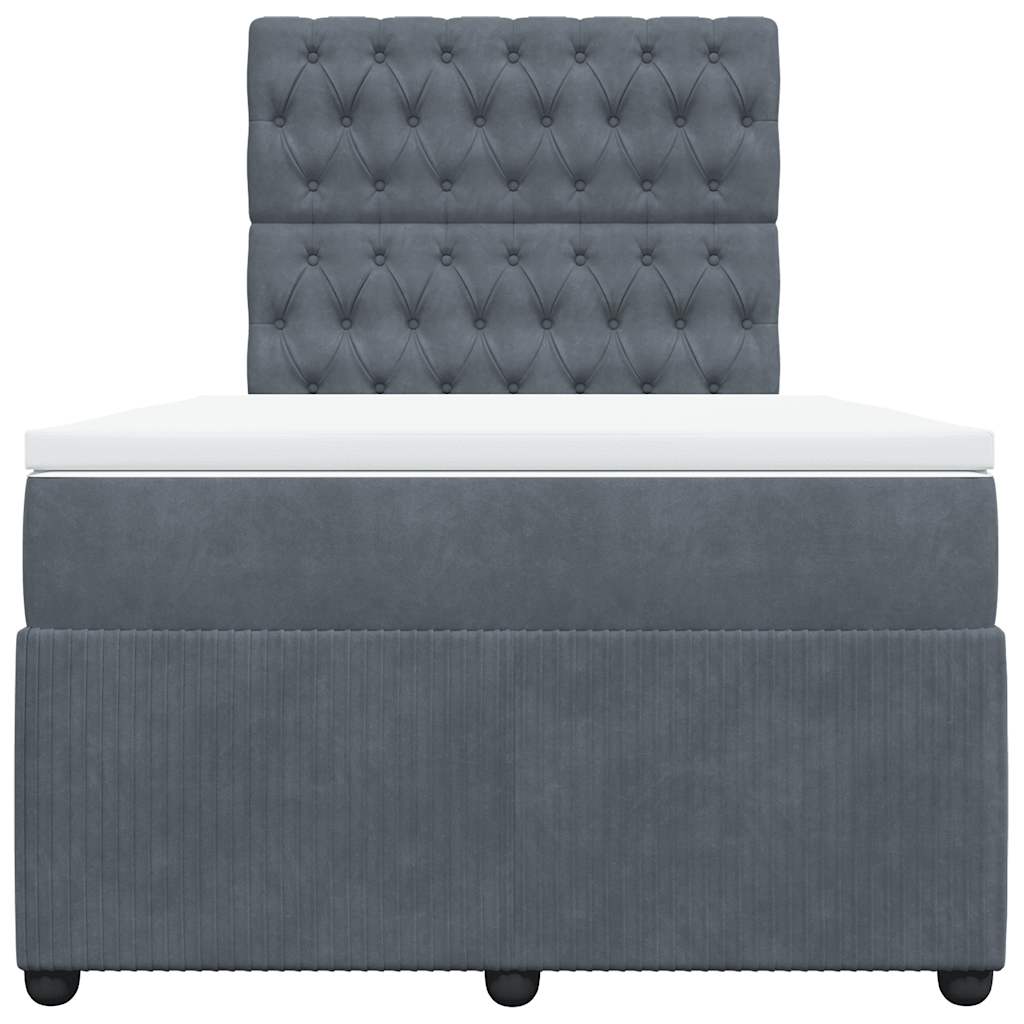 Krevet box spring s madracem tamnosivi 120 x 190 cm baršun