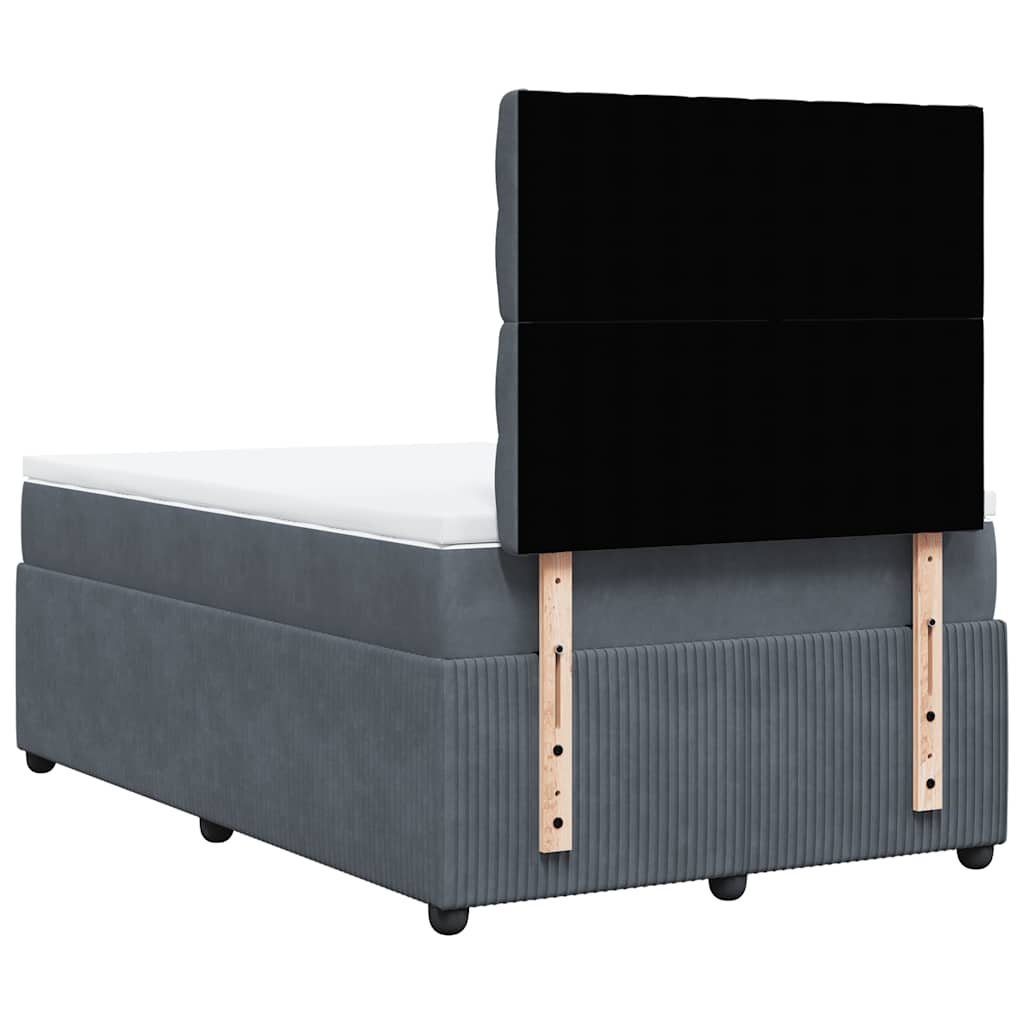 Krevet box spring s madracem tamnosivi 120 x 190 cm baršun