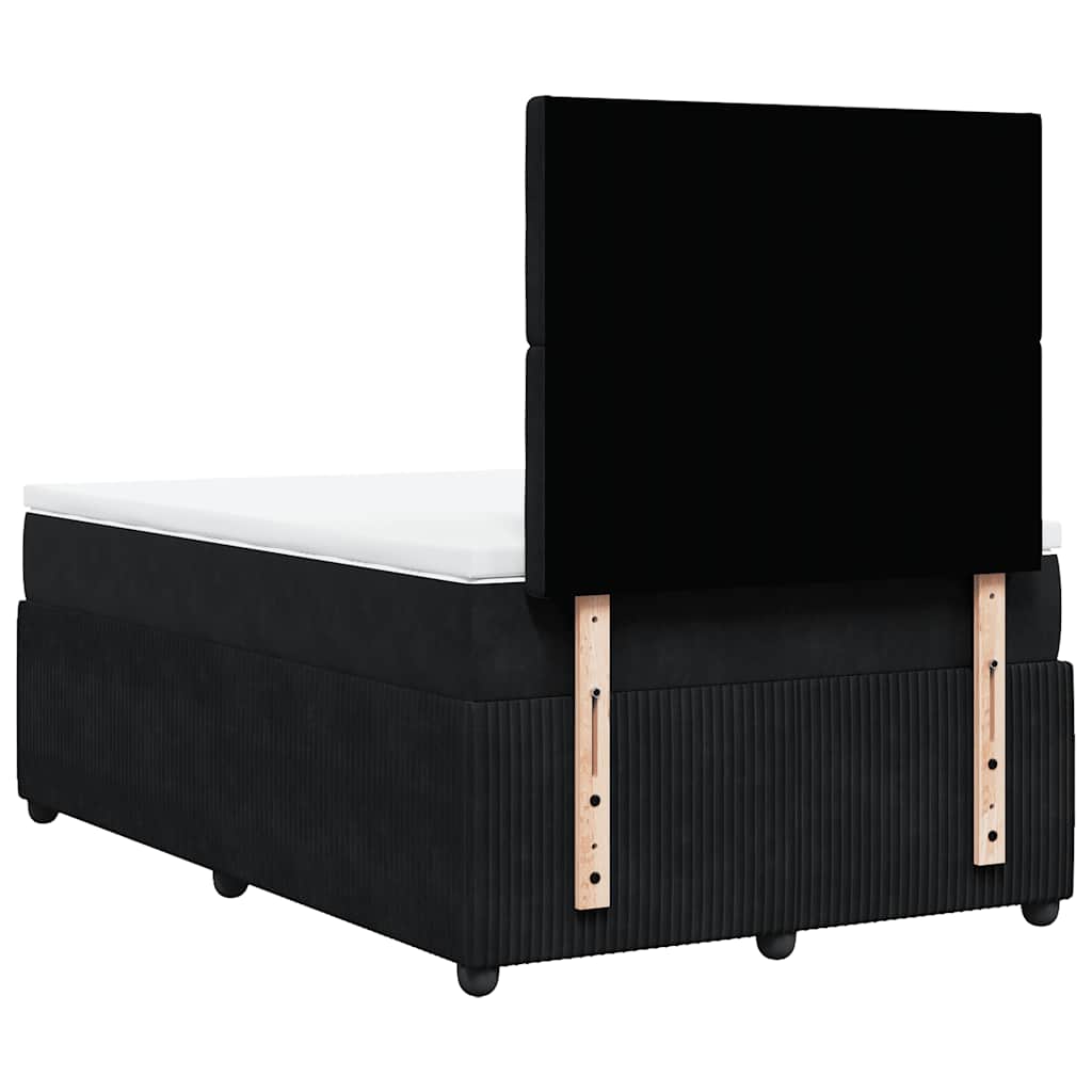 Krevet box spring s madracem crni 120 x 190 cm baršunasti