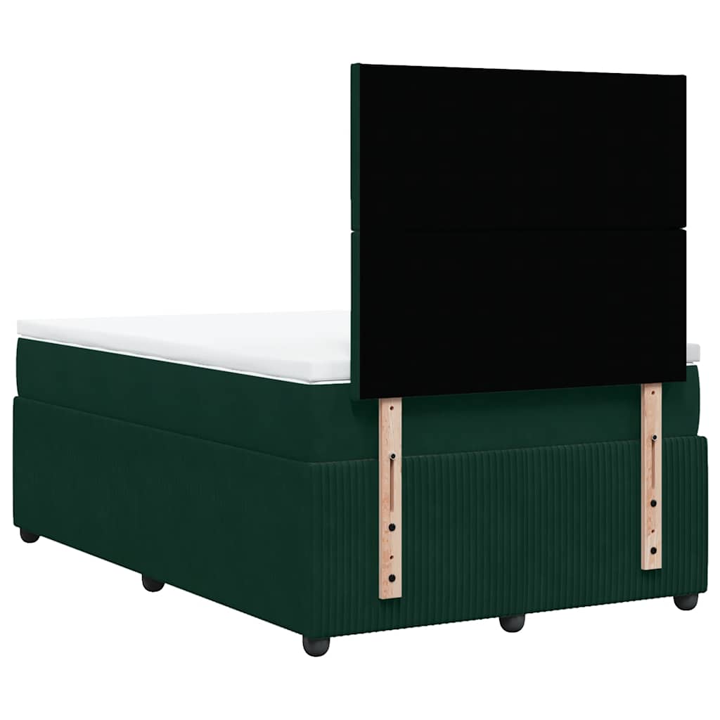 Box spring krevet s madracem tamnozeleni 120x200 cm baršunasti