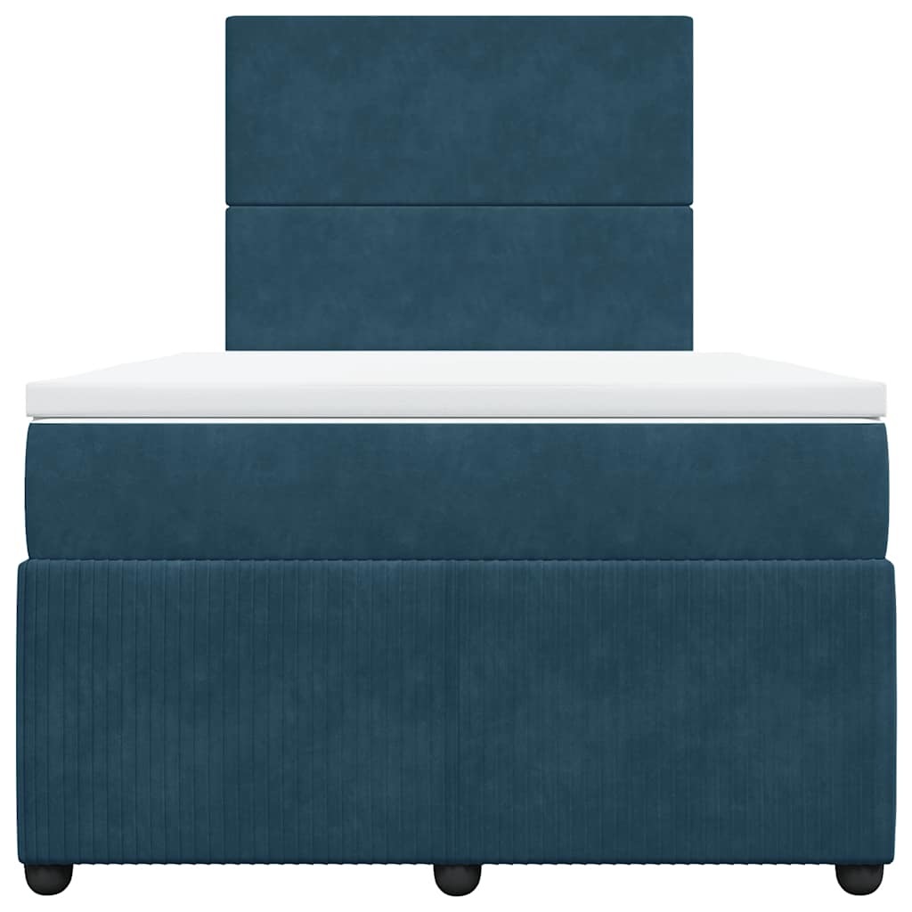 Box spring krevet s madracem tamnoplavi 120 x 200 cm baršunasti