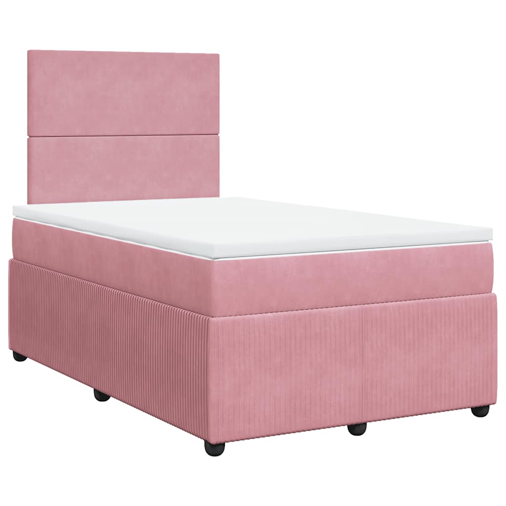 Box spring krevet s madracem ružičasti 120 x 200 cm baršunasti