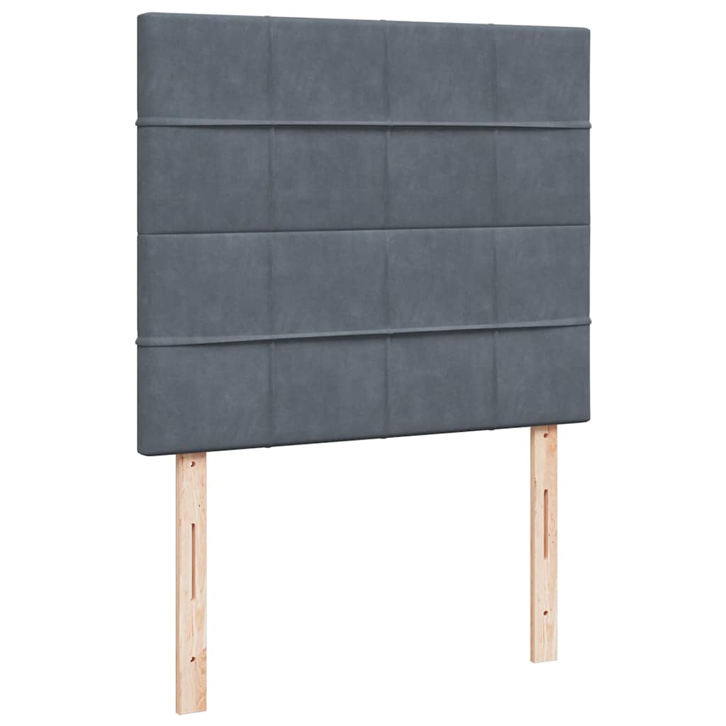 Box spring krevet s madracem tamnosivi 120 x 200 cm baršunasti