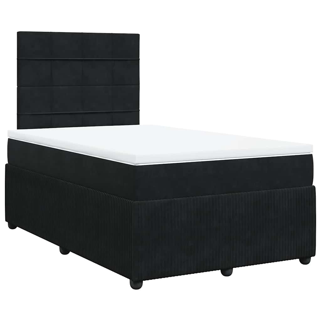 Box spring krevet s madracem crni 120 x 200 cm baršunasti
