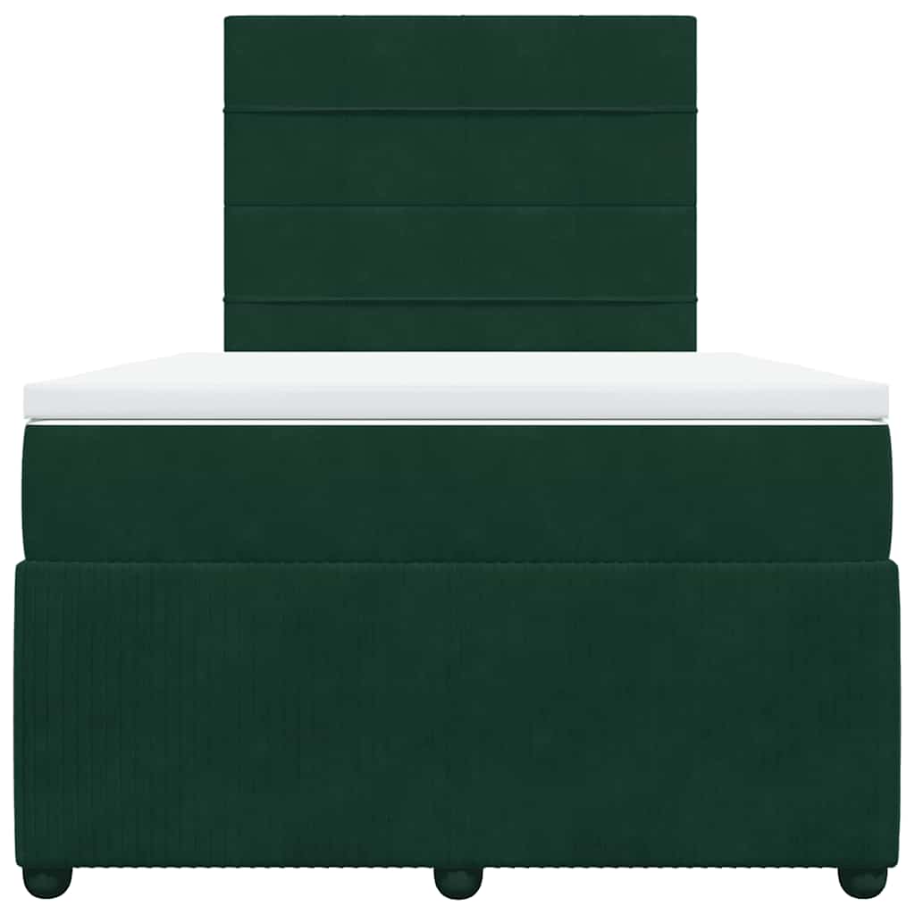Box spring krevet s madracem tamnozeleni 120x200 cm baršunasti