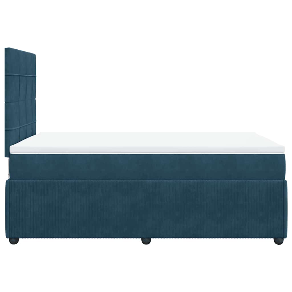 Box spring krevet s madracem tamnoplavi 120 x 200 cm baršunasti
