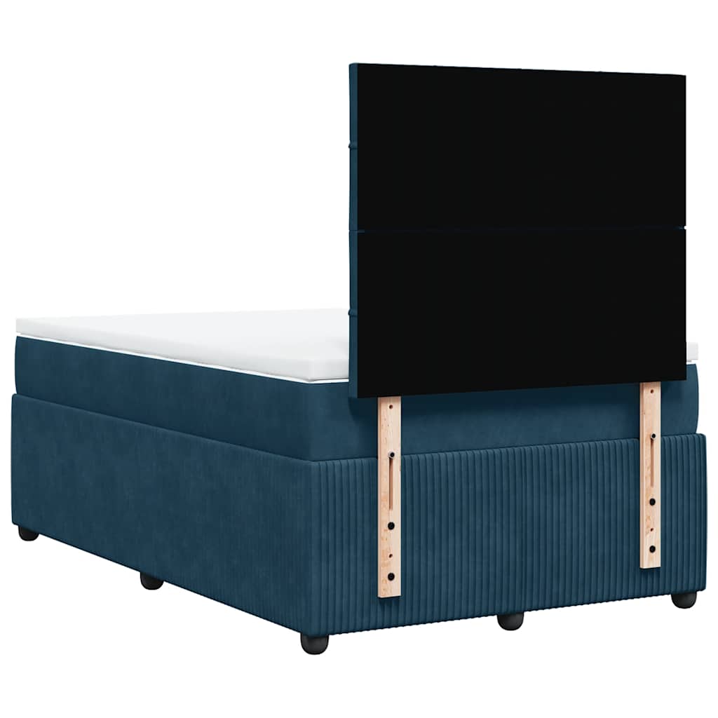 Box spring krevet s madracem tamnoplavi 120 x 200 cm baršunasti