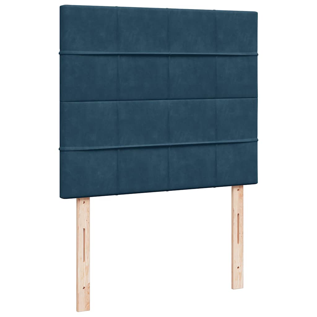 Box spring krevet s madracem tamnoplavi 120 x 200 cm baršunasti
