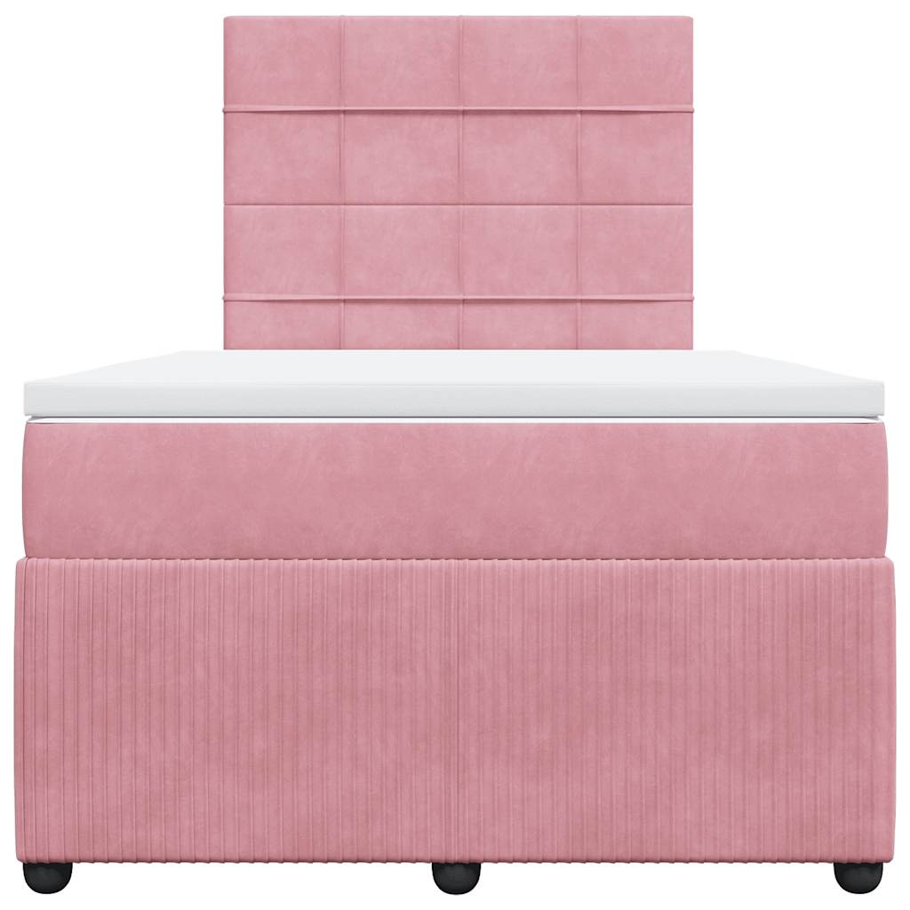 Box spring krevet s madracem ružičasti 120 x 200 cm baršunasti