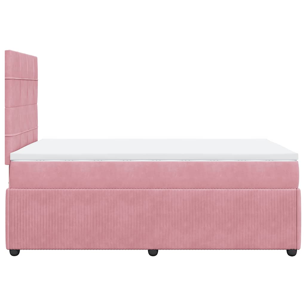 Box spring krevet s madracem ružičasti 120 x 200 cm baršunasti
