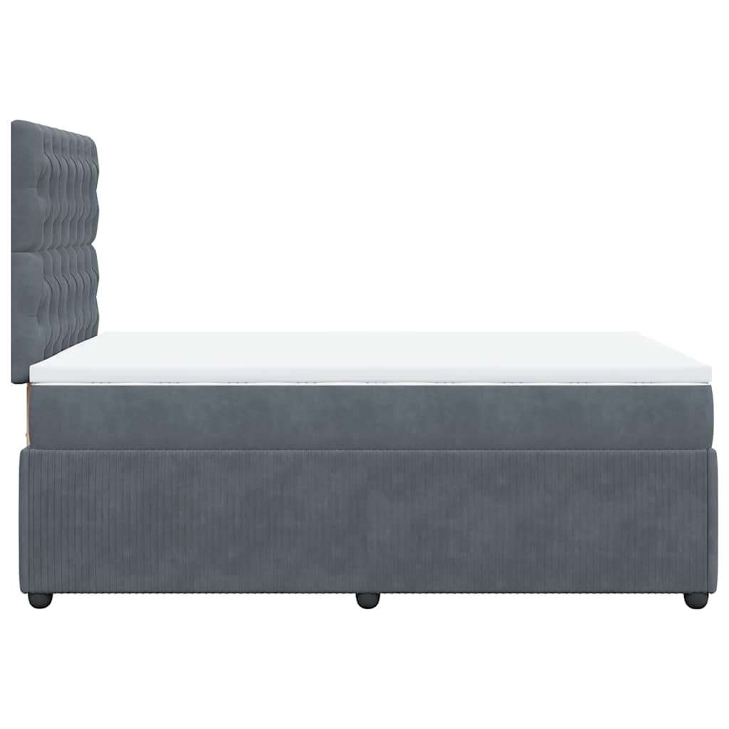 Box spring krevet s madracem tamnosivi 120 x 200 cm baršunasti