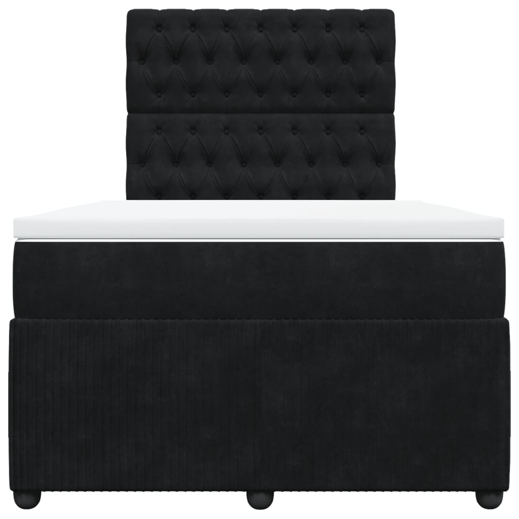 Box spring krevet s madracem crni 120 x 200 cm baršunasti