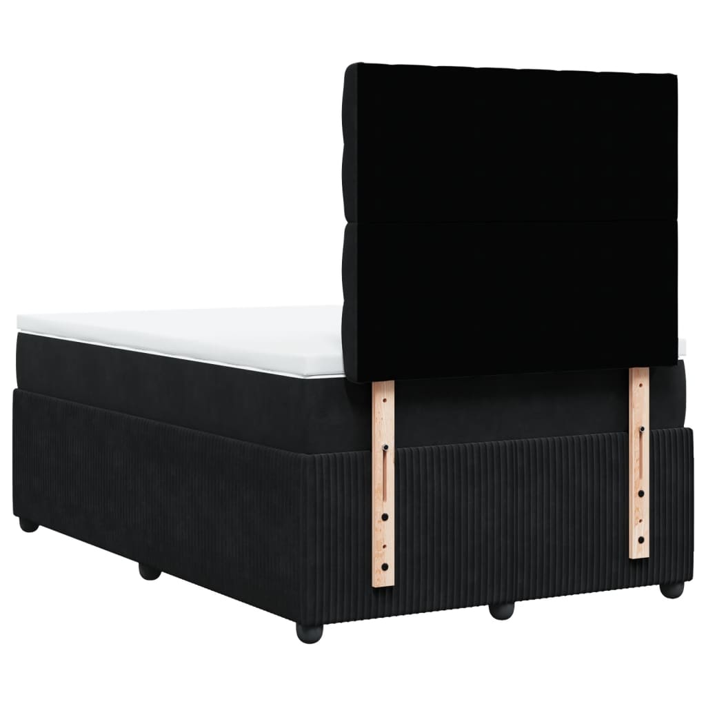 Box spring krevet s madracem crni 120 x 200 cm baršunasti