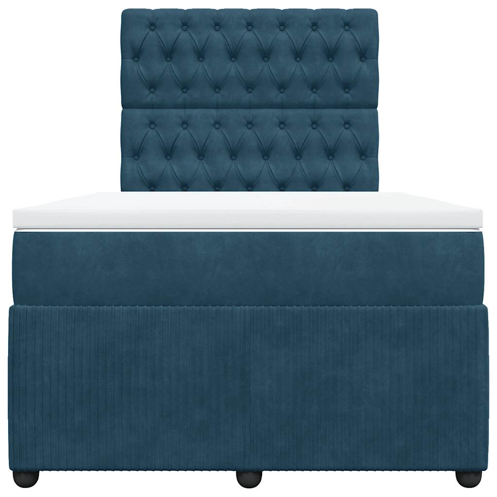 Box spring krevet s madracem tamnoplavi 120 x 200 cm baršunasti