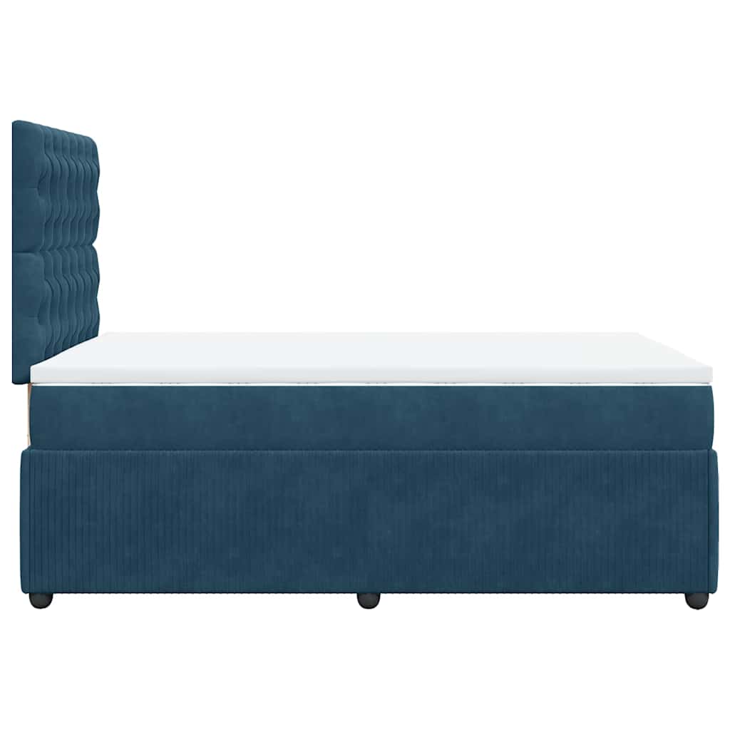 Box spring krevet s madracem tamnoplavi 120 x 200 cm baršunasti
