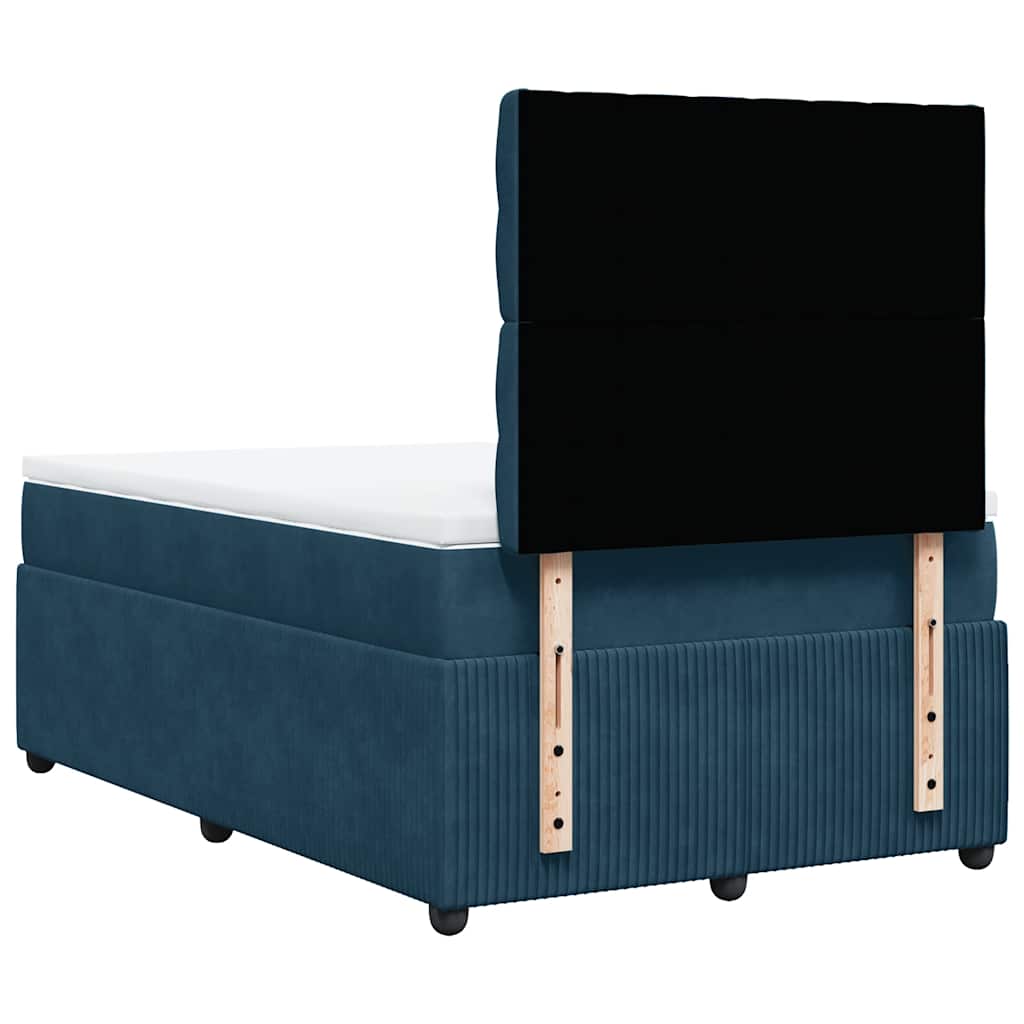 Box spring krevet s madracem tamnoplavi 120 x 200 cm baršunasti