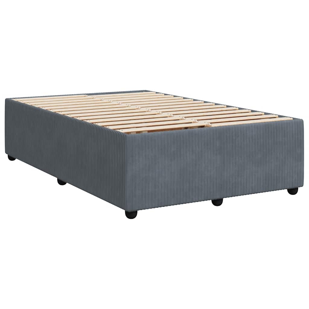Box spring krevet s madracem tamnosivi 120 x 200 cm baršunasti