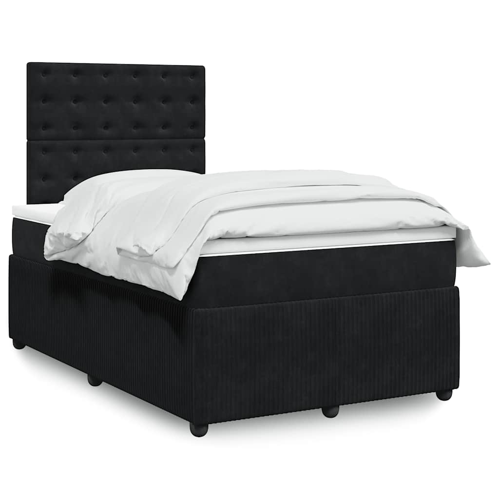 Box spring krevet s madracem crni 120 x 200 cm baršunasti