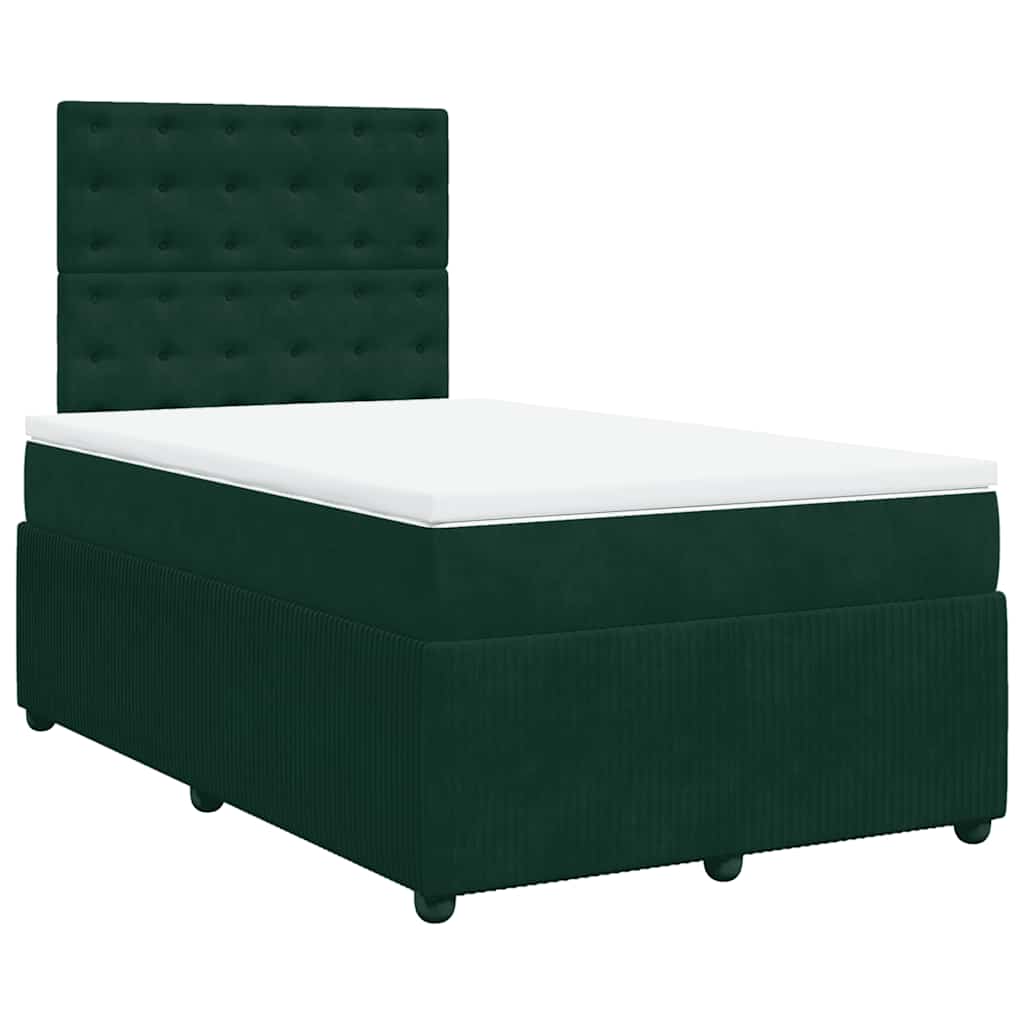 Box spring krevet s madracem tamnozeleni 120x200 cm baršunasti