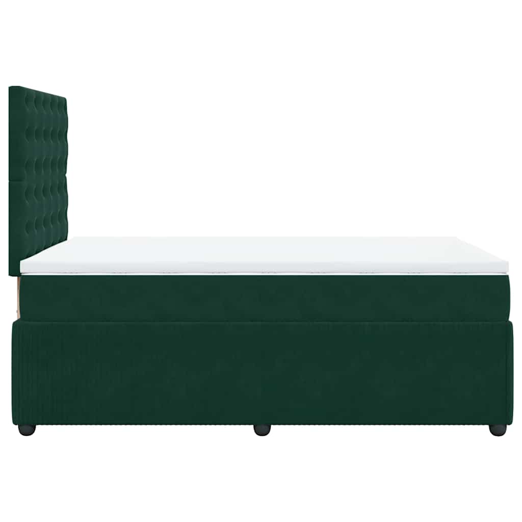 Box spring krevet s madracem tamnozeleni 120x200 cm baršunasti