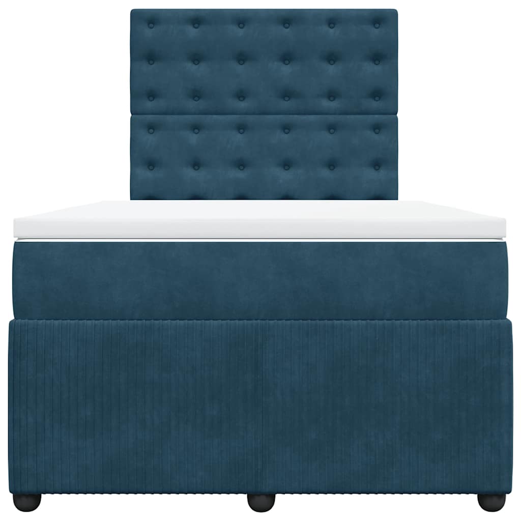 Box spring krevet s madracem tamnoplavi 120 x 200 cm baršunasti