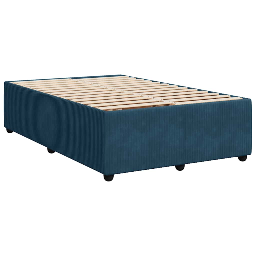 Box spring krevet s madracem tamnoplavi 120 x 200 cm baršunasti