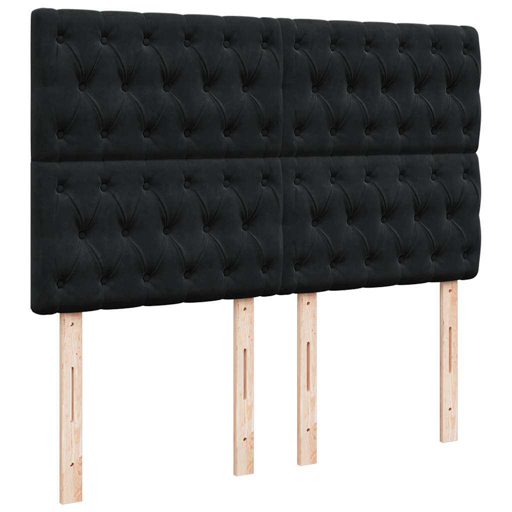 Krevet s oprugama i madracem crni 140x200 cm baršunasti