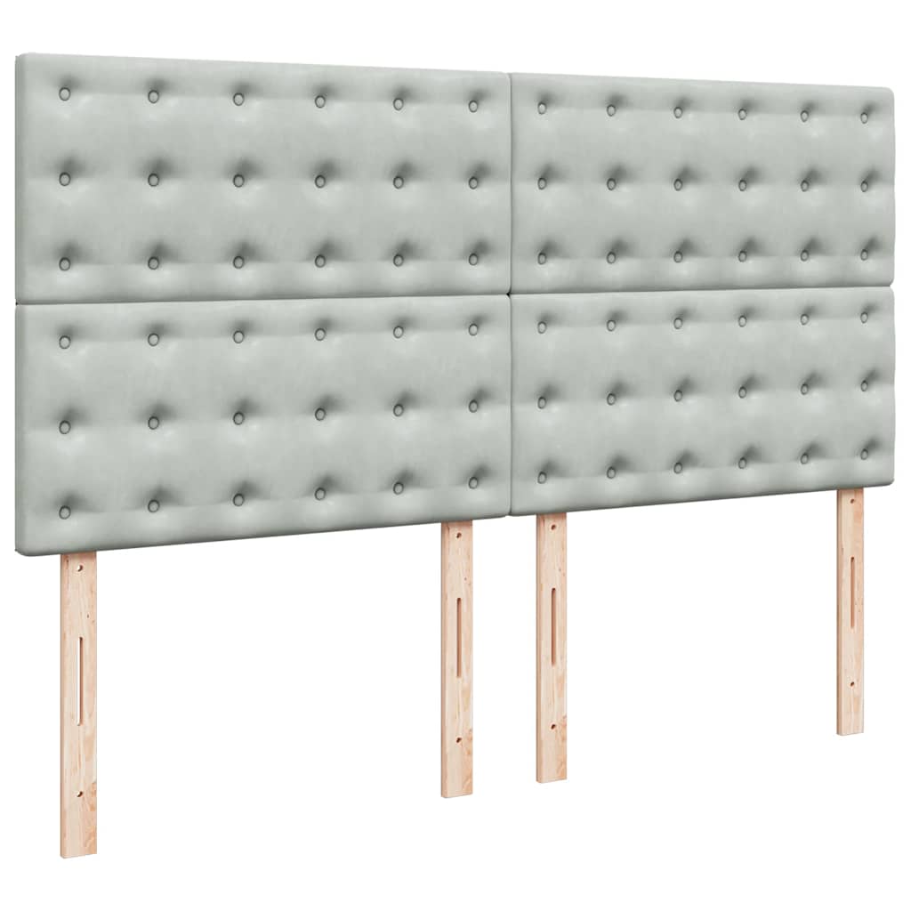 Krevet s oprugama i madracem svjetlosivi 180x200 cm baršunasti