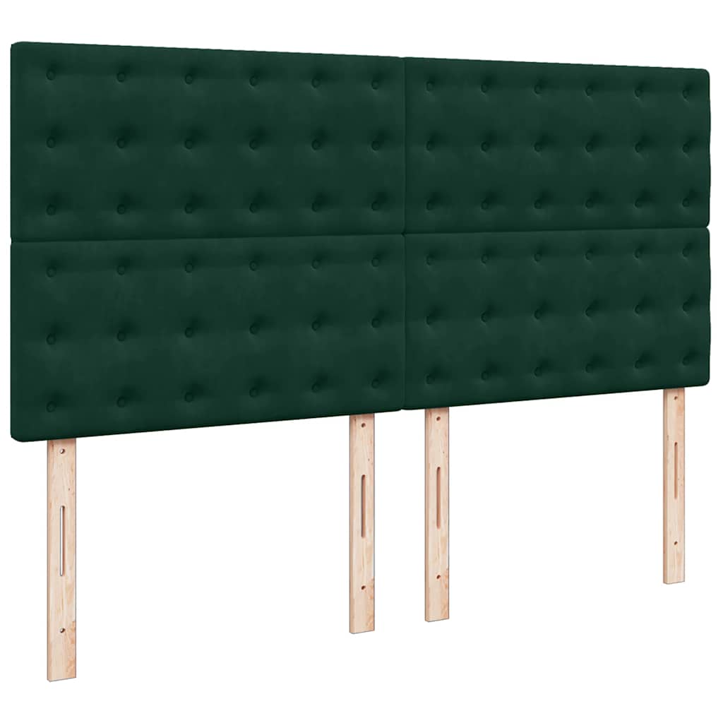 Krevet s oprugama i madracem tamnozeleni 180x200 cm baršunasti