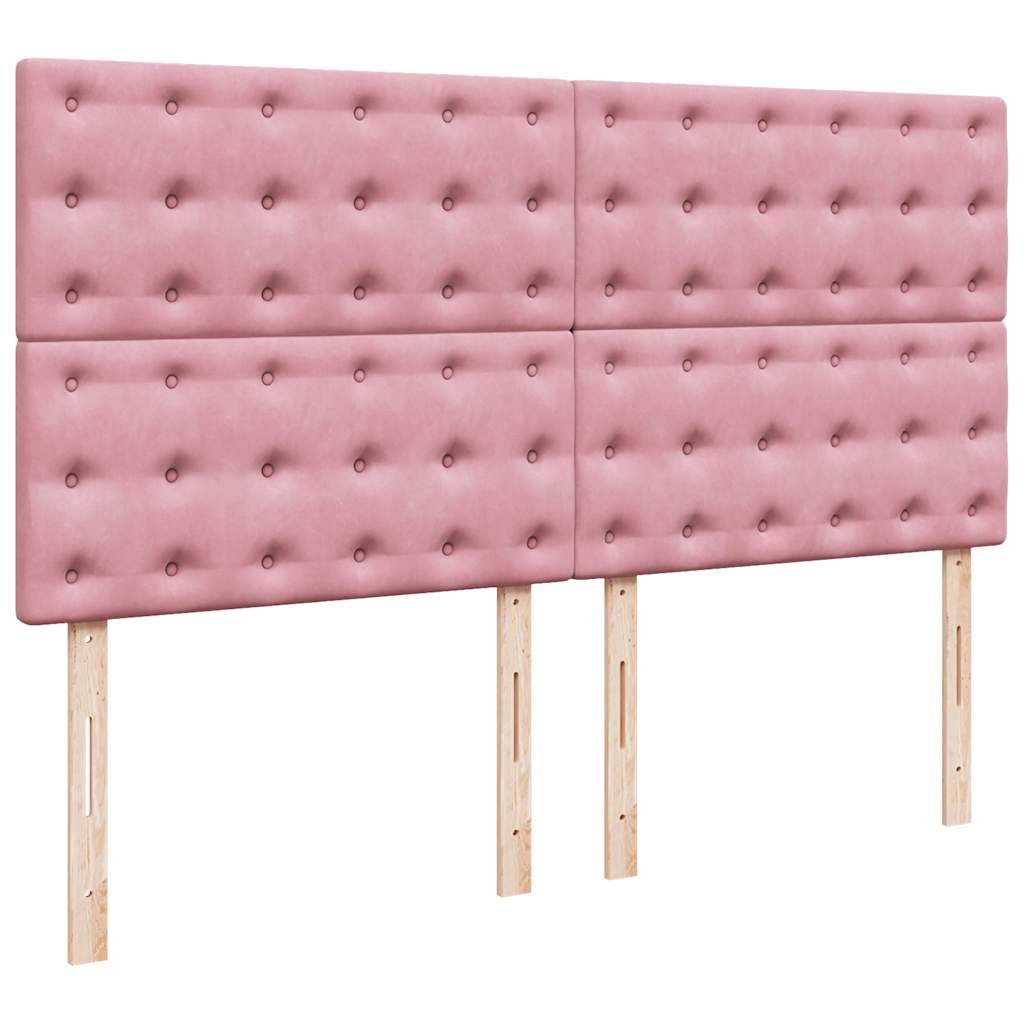Krevet s oprugama i madracem ružičasti 180x200 cm baršunasti