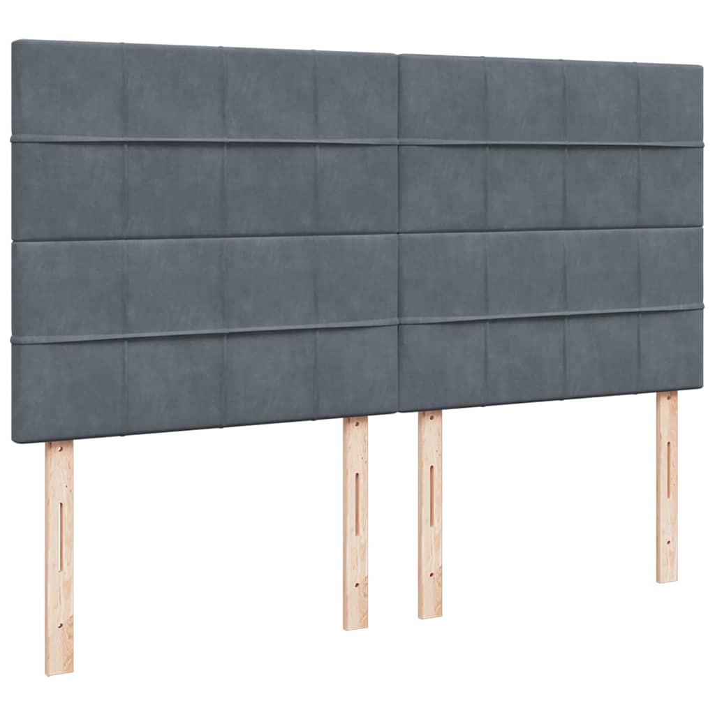 Krevet s oprugama i madracem tamnosivi 200x200 cm baršunasti