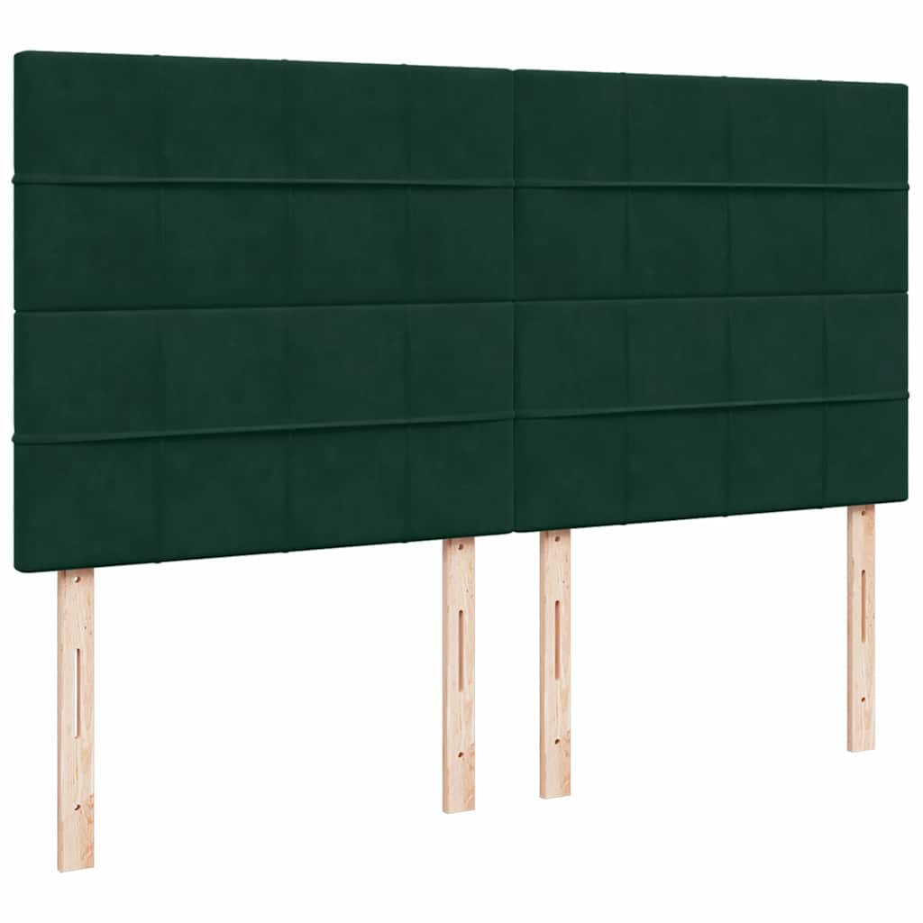 Krevet s oprugama i madracem tamnozeleni 200x200 cm baršunasti