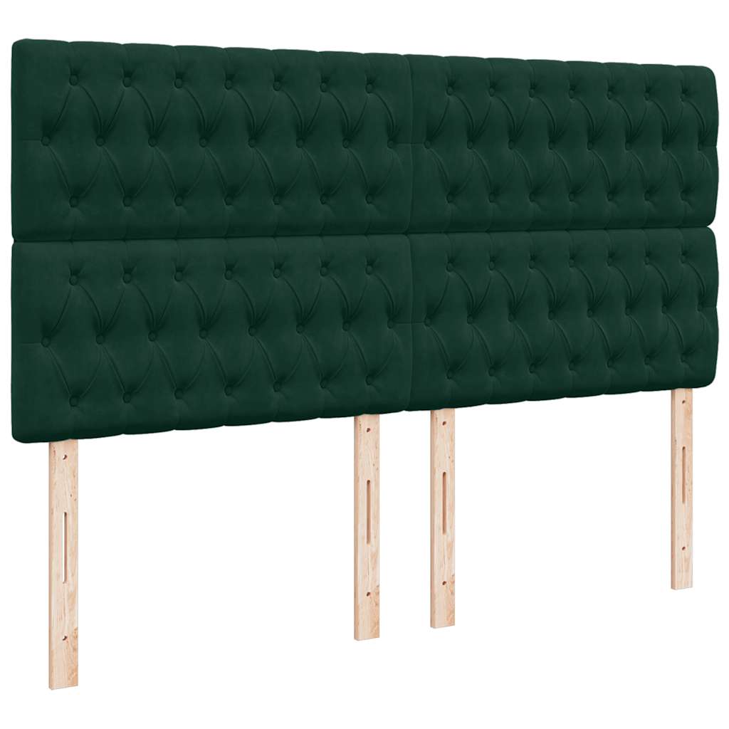 Krevet s oprugama i madracem tamnozeleni 200x200 cm baršunasti