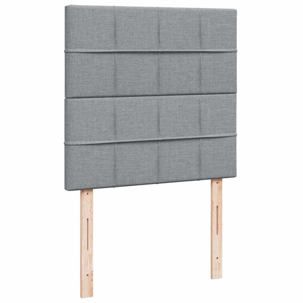 Box spring krevet s madracem svjetlosivi 90x190 cm od tkanine