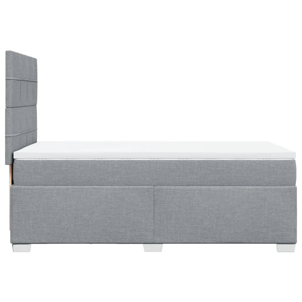 Box spring krevet s madracem svjetlosivi 90x190 cm od tkanine