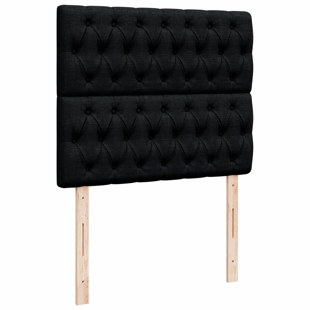 Krevet box spring s madracem crni 120 x 190 cm od tkanine