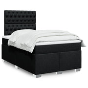 Krevet box spring s madracem crni 120 x 190 cm od tkanine