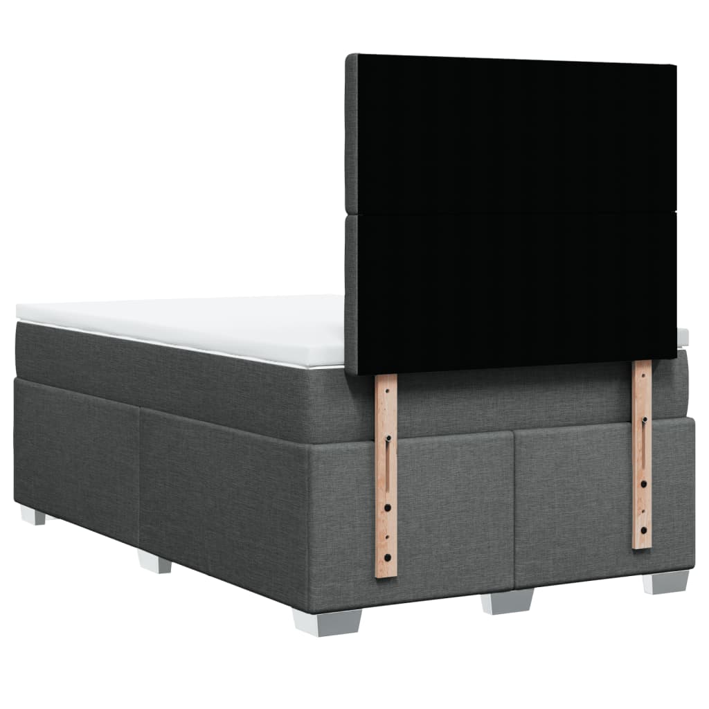 Krevet box spring s madracem tamnosivi 120 x 190 cm tkanina
