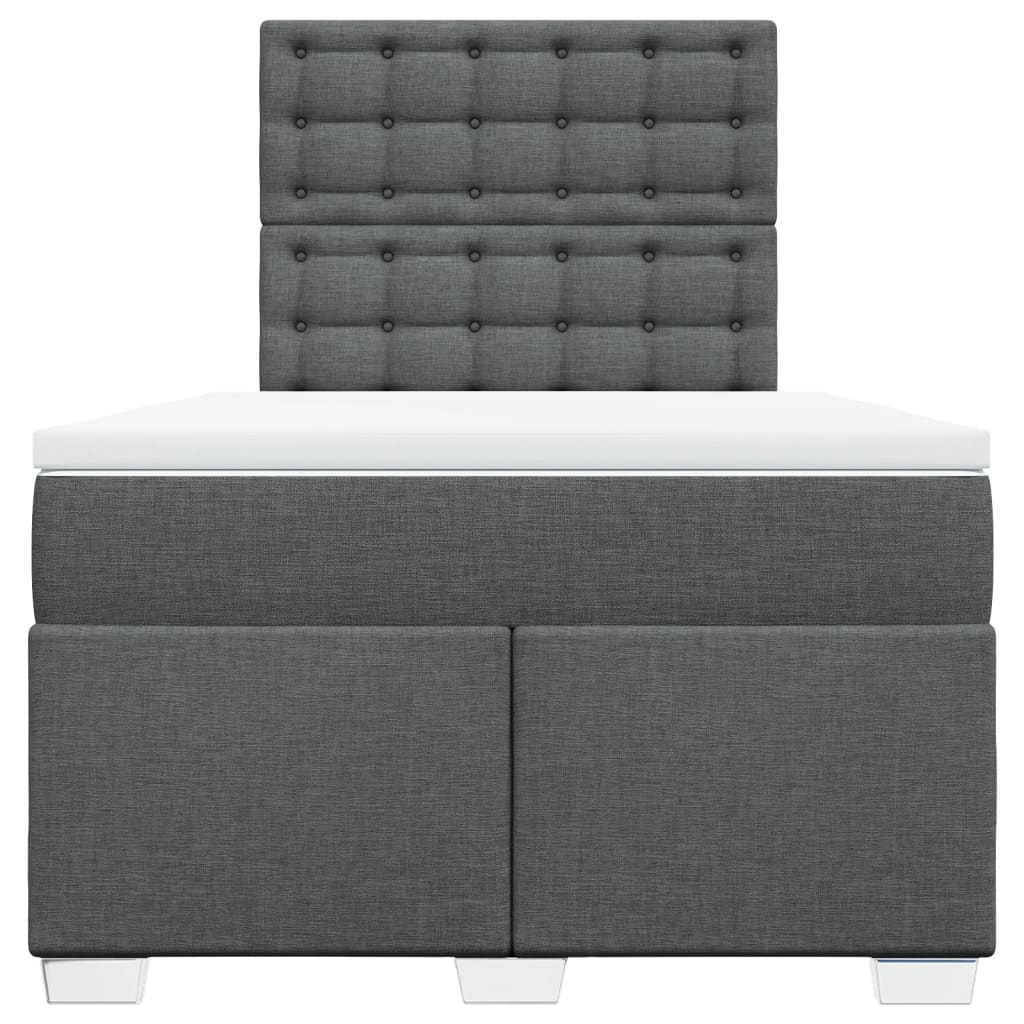 Krevet box spring s madracem tamnosivi 120 x 190 cm tkanina