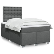 Krevet box spring s madracem tamnosivi 120 x 190 cm tkanina