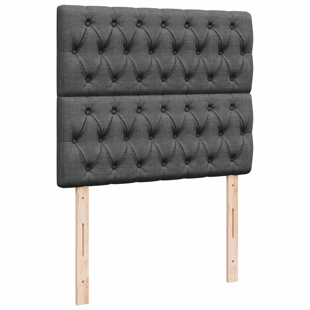 Krevet s oprugama i madracem tamnosivi 120 x 200 cm od tkanine