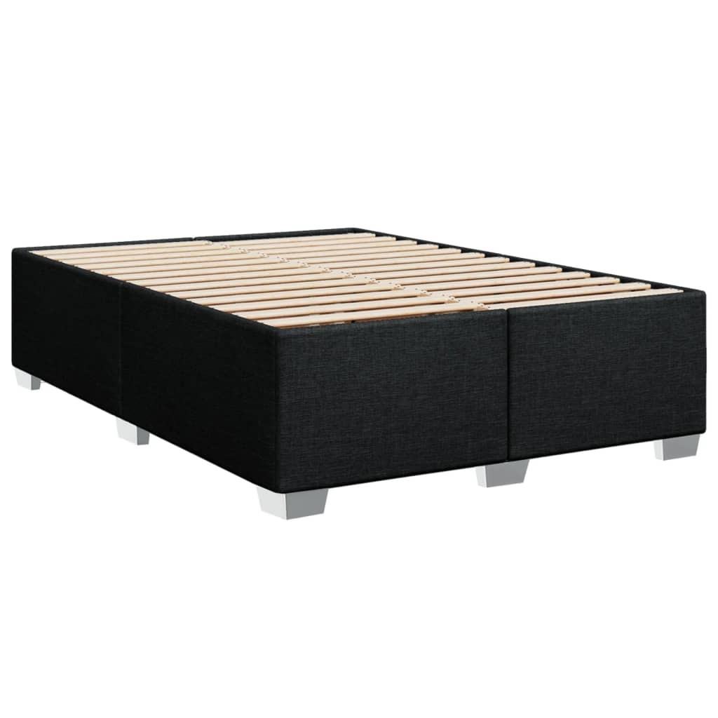 Krevet s oprugama i madracem crni 140x200 cm od tkanine