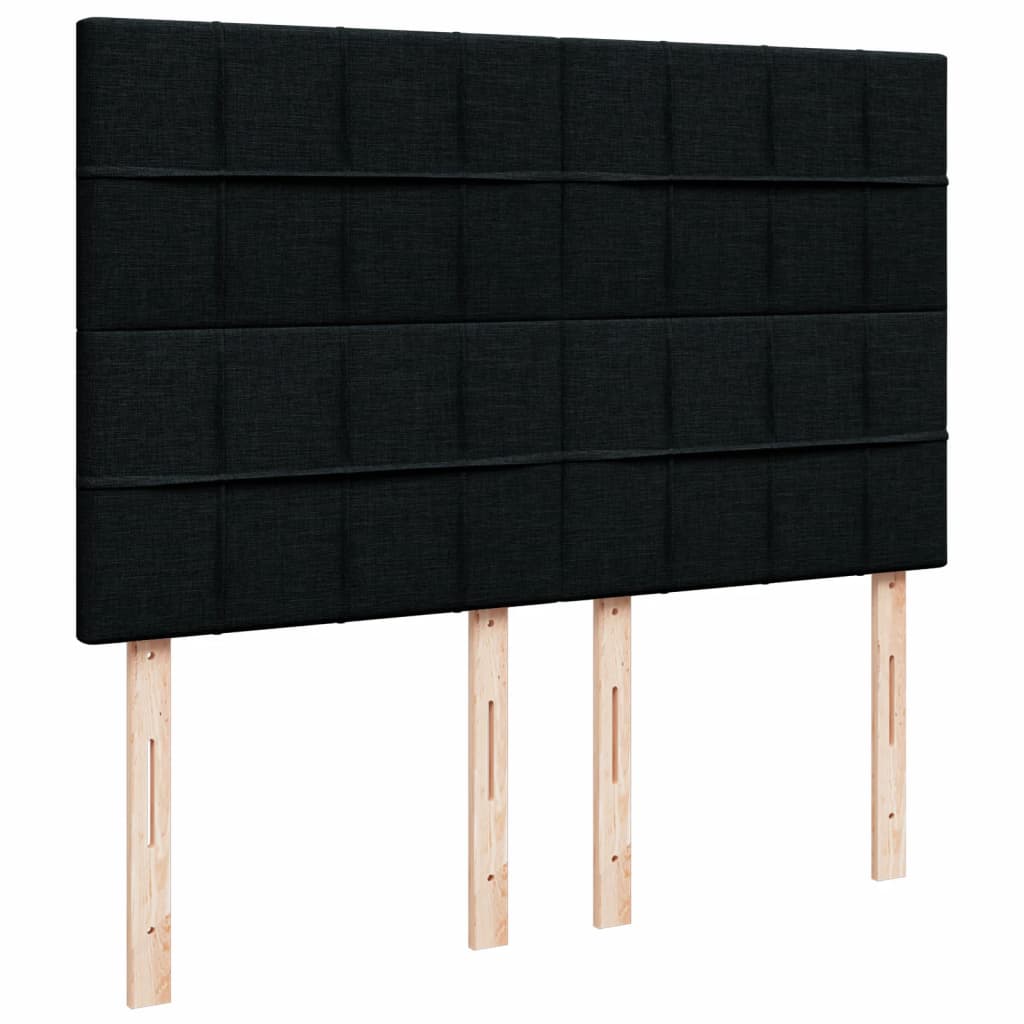 Krevet s oprugama i madracem crni 160x200 cm od tkanine